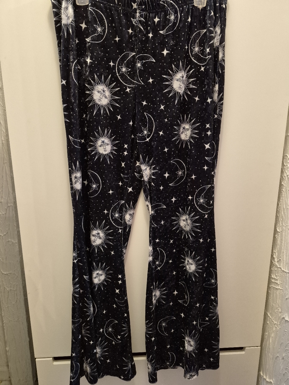 Celestial Print Velvet Pants